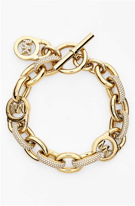 michael kors link bracelet silver|michael kors belt bangle bracelet.